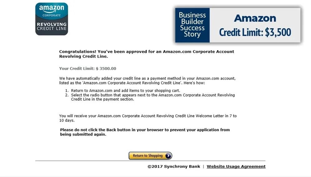 Amazon Corporate Revolving Credit Line