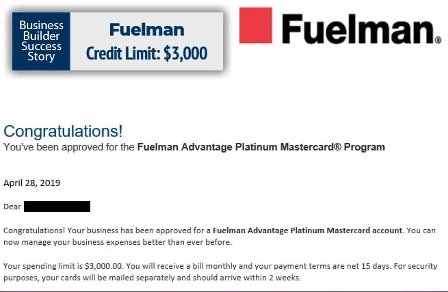 Fuelman Advantage Platinum Mastercard Program